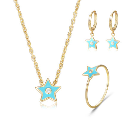 Trendy  Enamel Star Pendant Necklaces