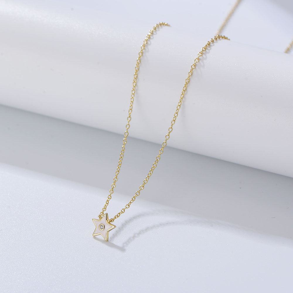 Trendy  Enamel Star Pendant Necklaces