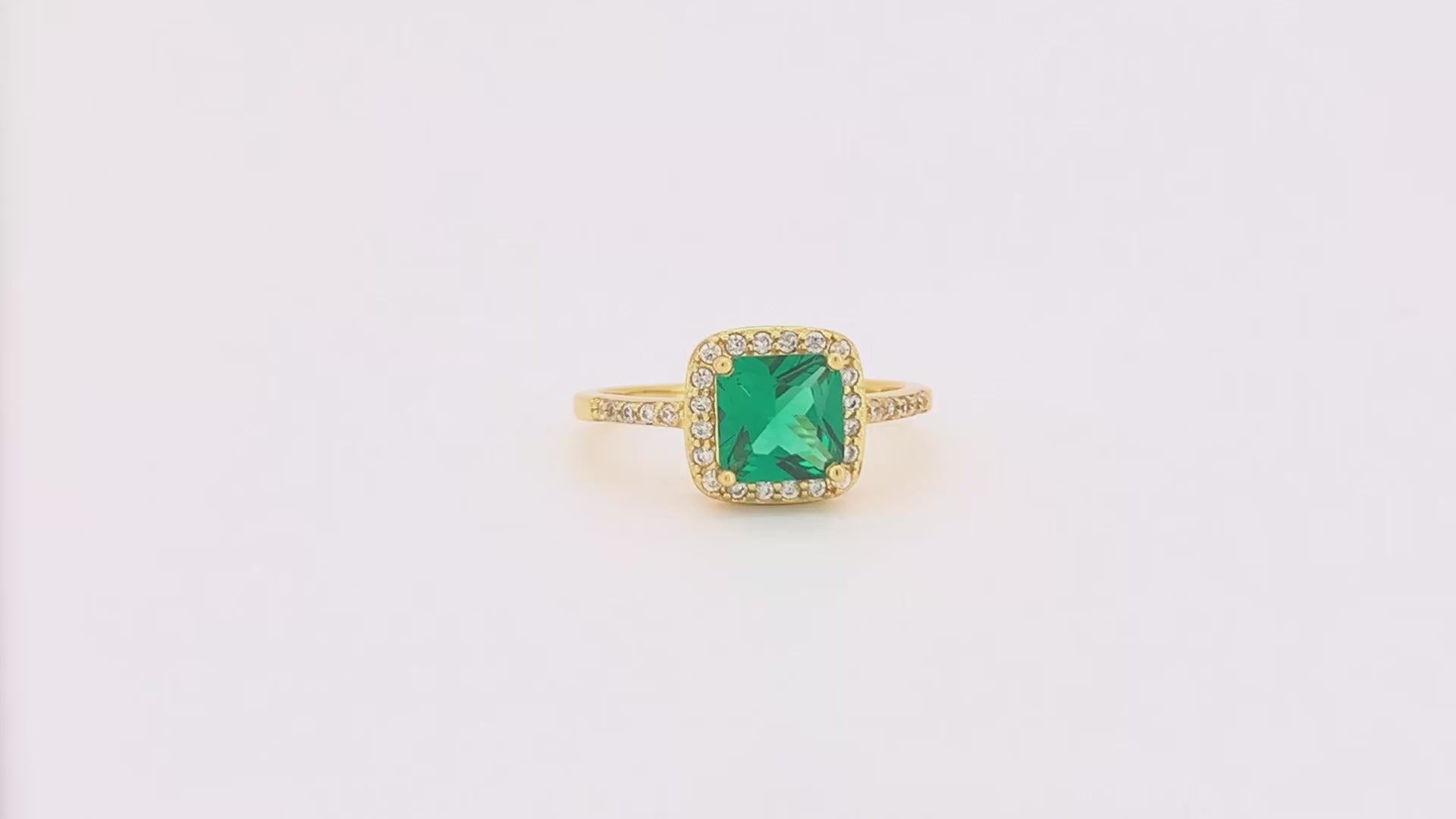 Vintage Jewelry Cubic Zircon Square Emerald Ring