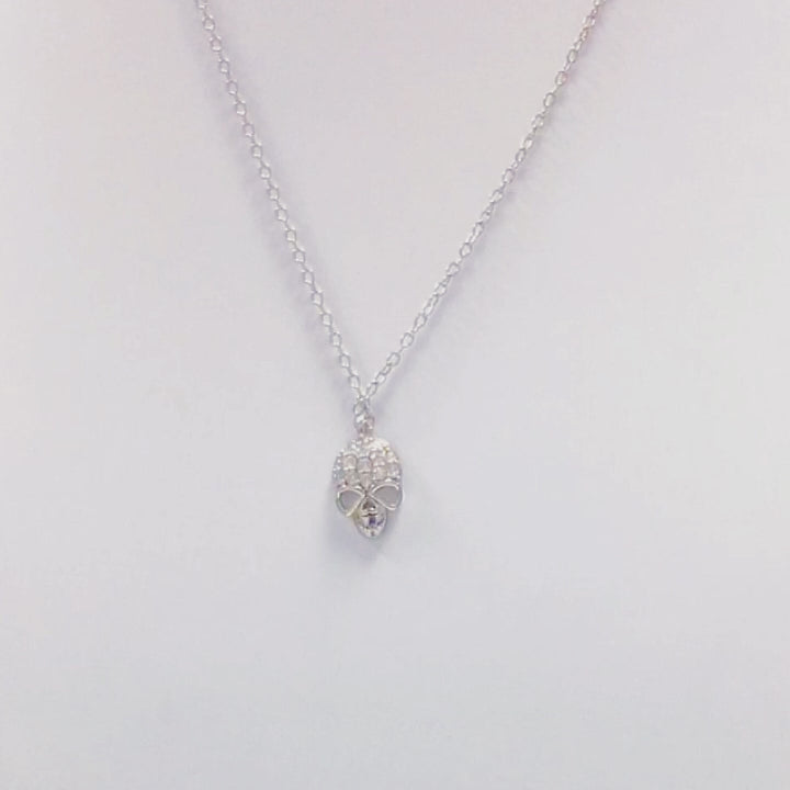 Fashion  Diamond-Studded Skull Pendant Necklace Hip Hop Clavicle Chain