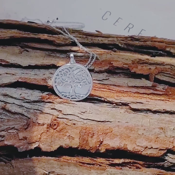 Pearl Shell Tree Of Life Pendant Necklace