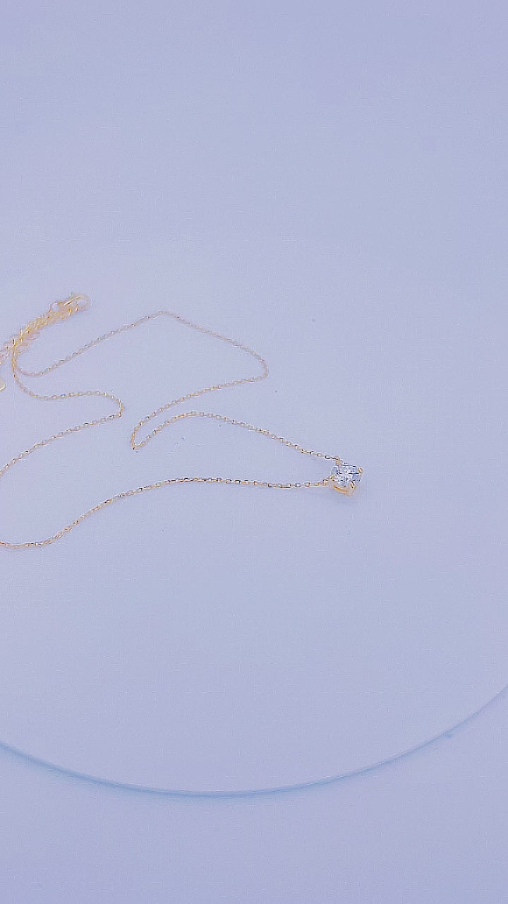 Hot 14K Gold Plated CZ  Diamond Cubic Zircon Pendant Necklace