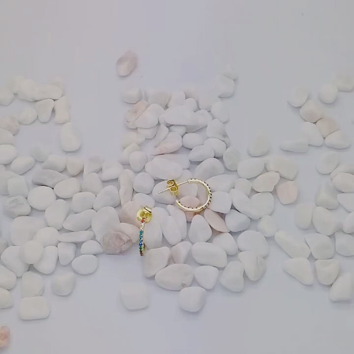 Fashion Colorful Zircon  Rainbow Earrings