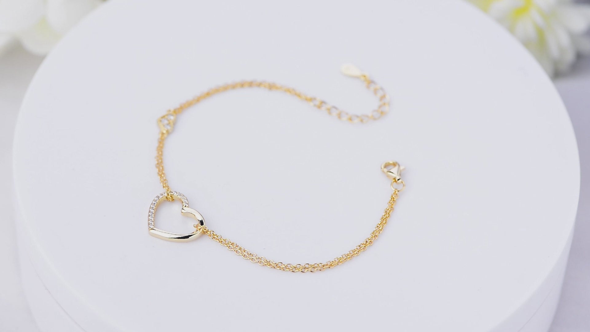 Jewelry Zirconia Heart Charm Bracelet