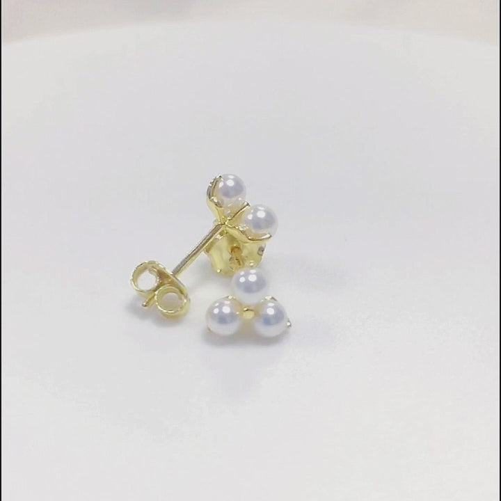 Trendy Gold Plated Jewelry Elegant Sterling Silver Pearl Stud Earring