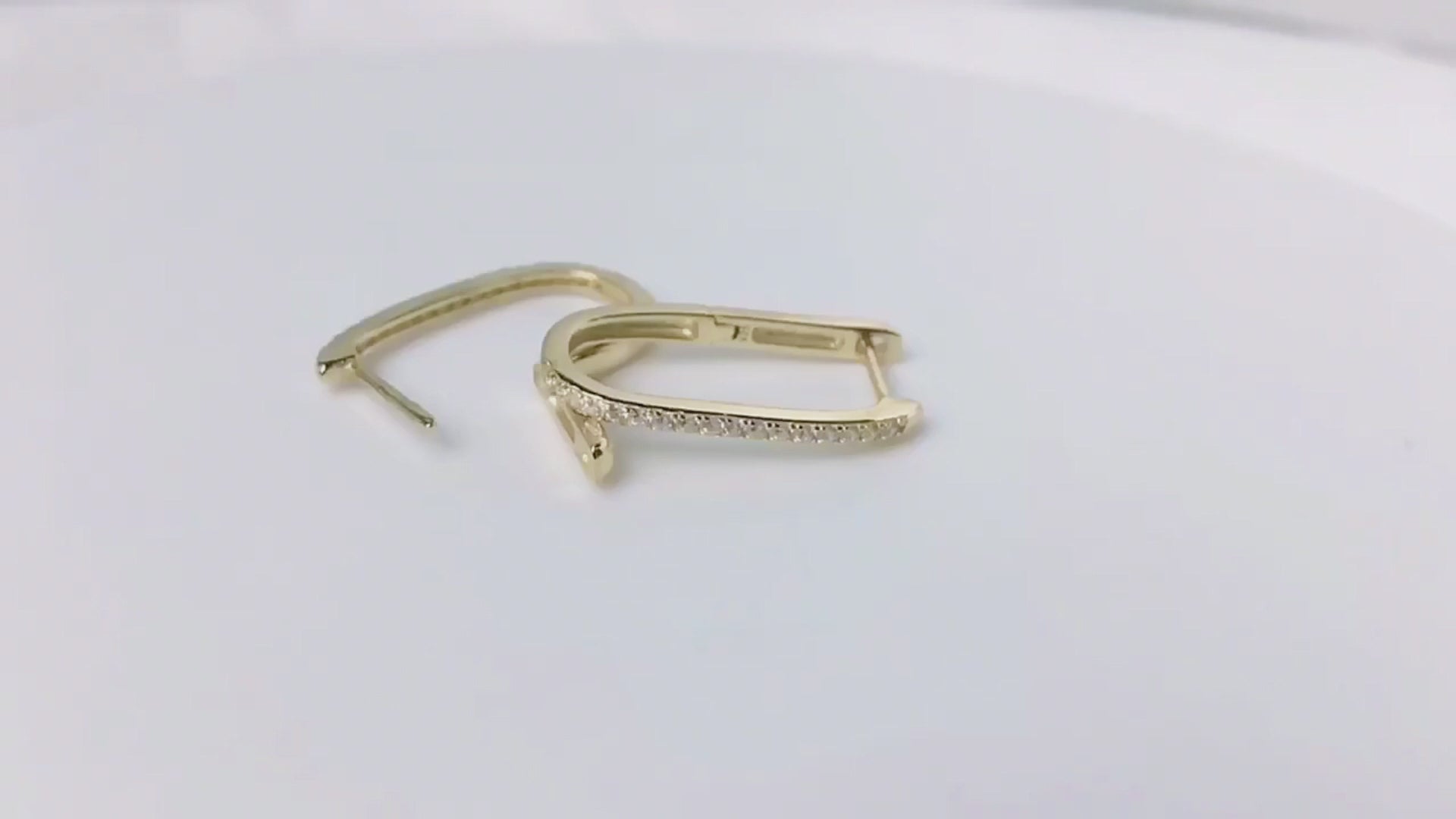 Simple Pave Zircon U Shape Huggie Earrings