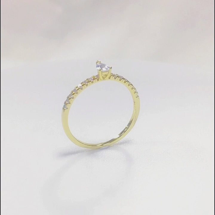 New Arrivals Pear Cut Cubic Zircon Wedding Eternity Ring For Gift Jewelry