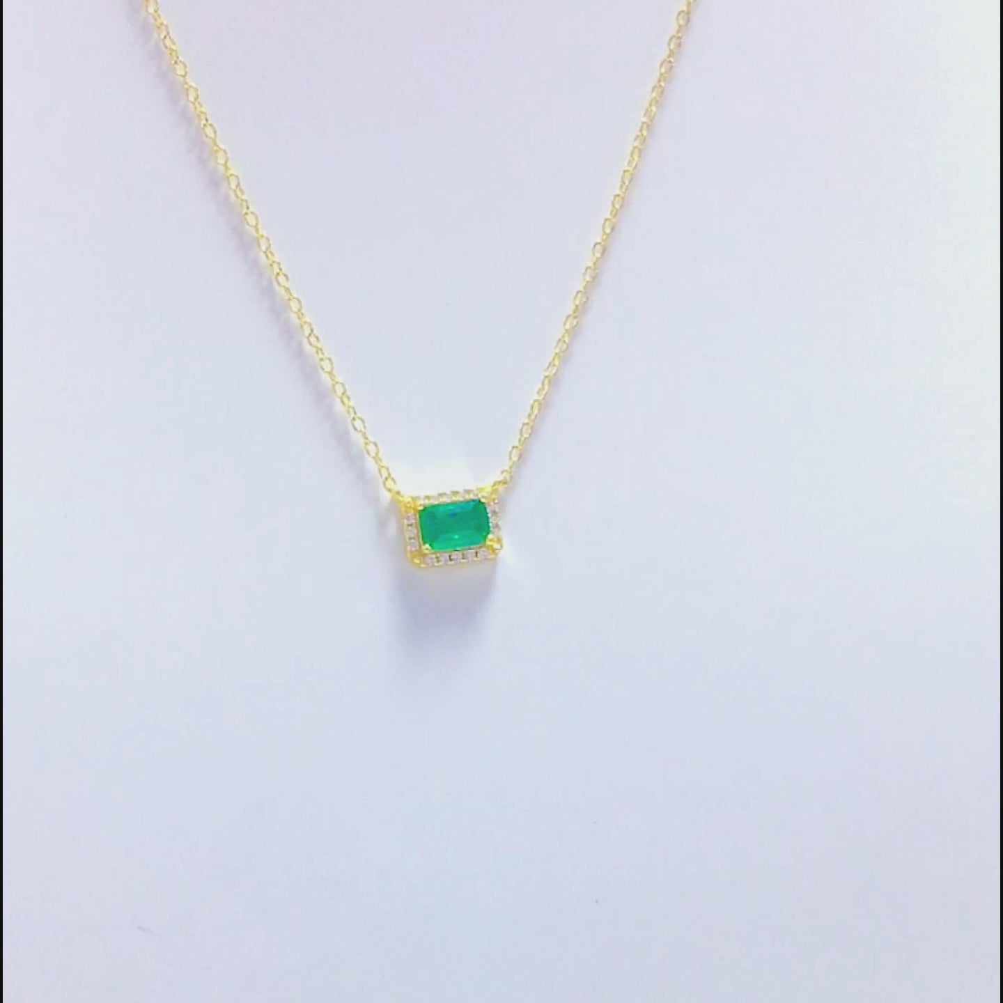 Jewelry Emerald Zirconia Charm Necklace