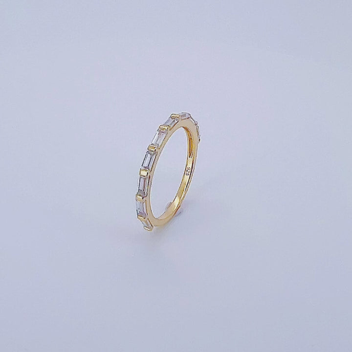 Rectangular Clear Zircon Band Rings