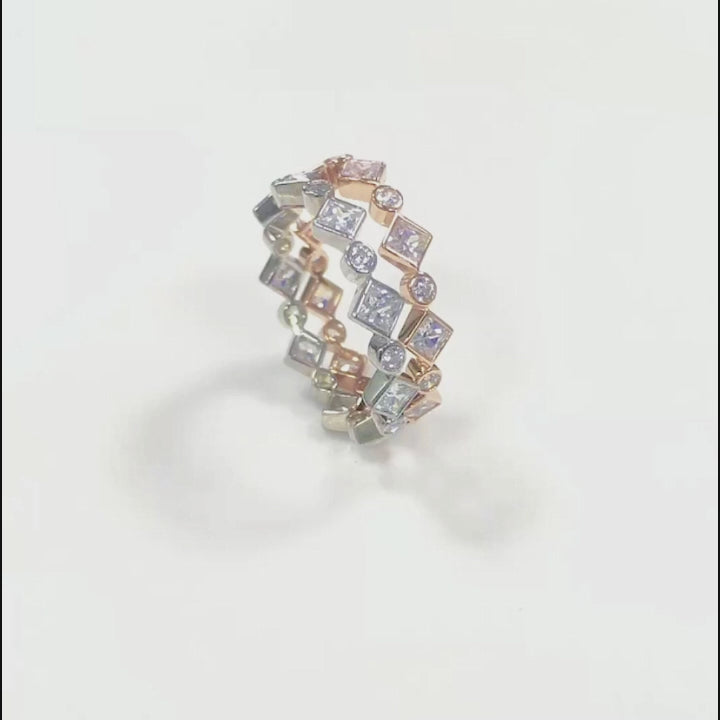 Trendy  Rhomb Zircon Eternal Band Ring