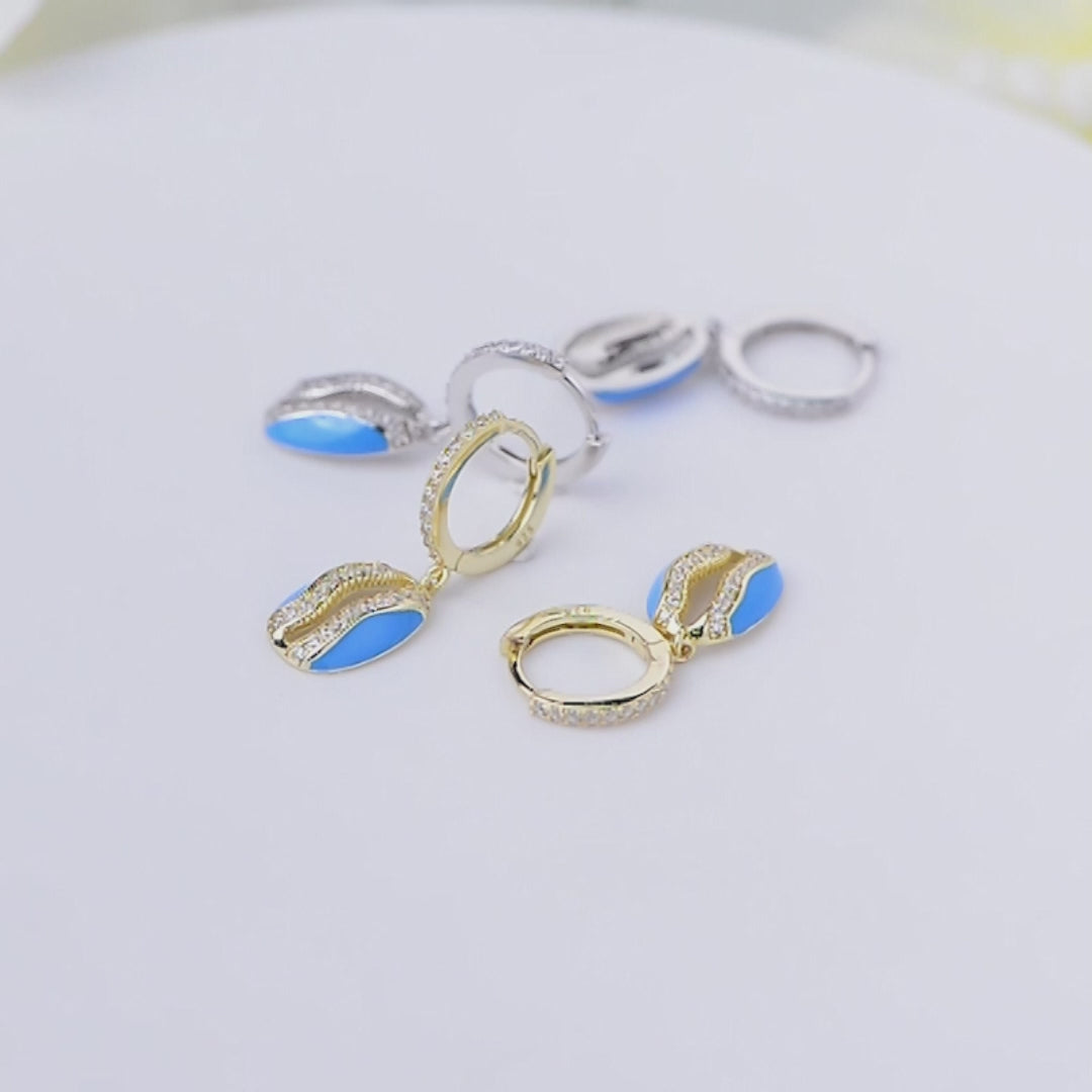 Fashion  Shell Enamel Hoop Earrings
