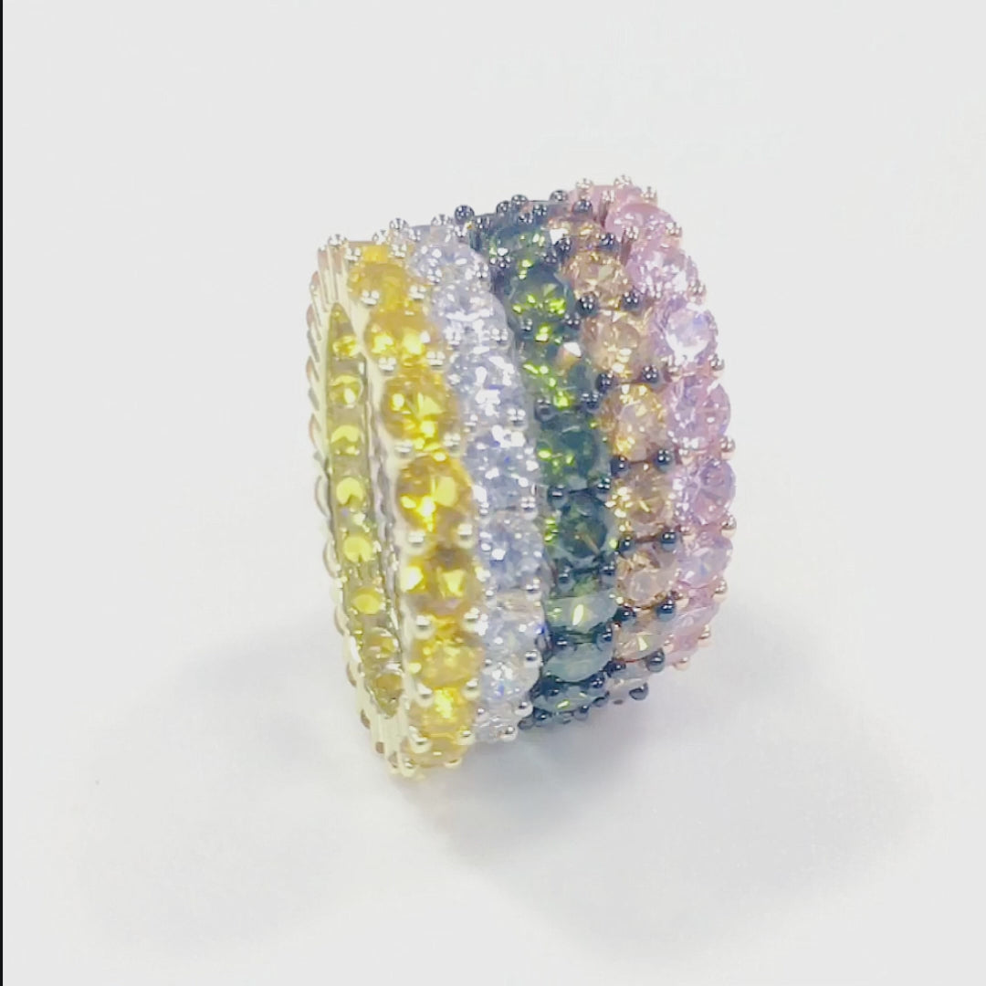 14K Gold Plated  Color Cubic Zirconia Rings