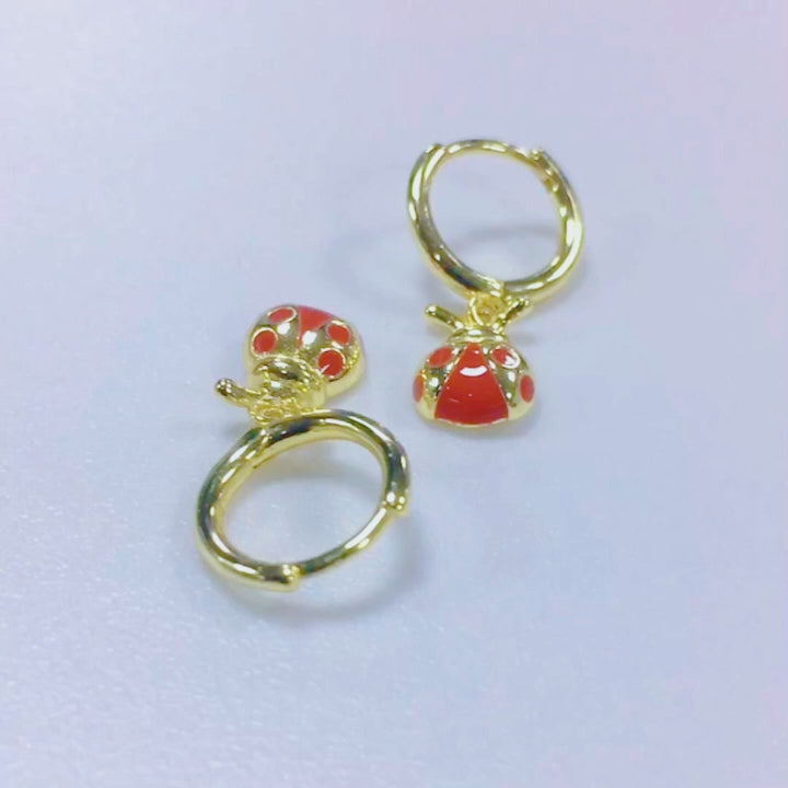 Trendy Ladybug Earrings Jewelry  Hoop Earrings