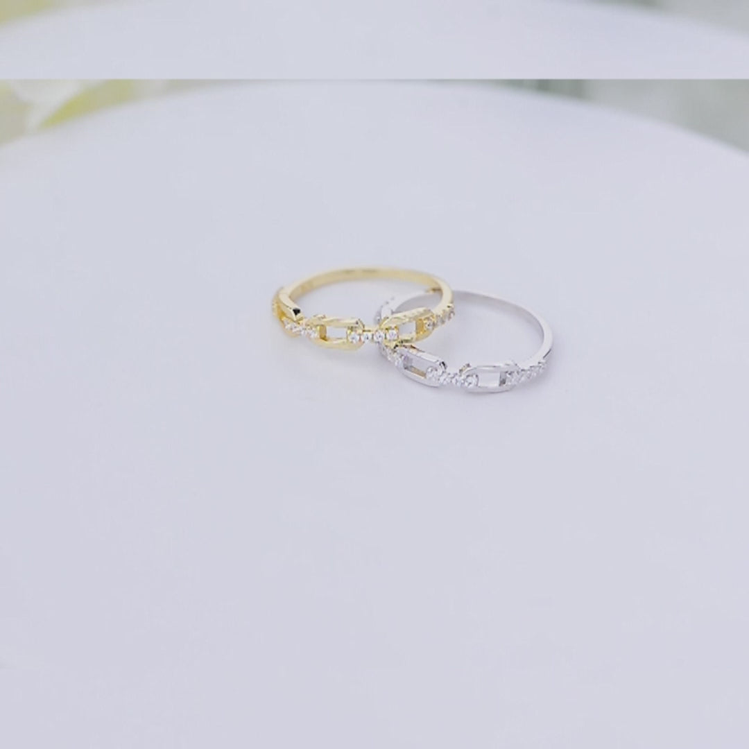 Personalized Half Chain Engagement Wedding Ring Jewelry