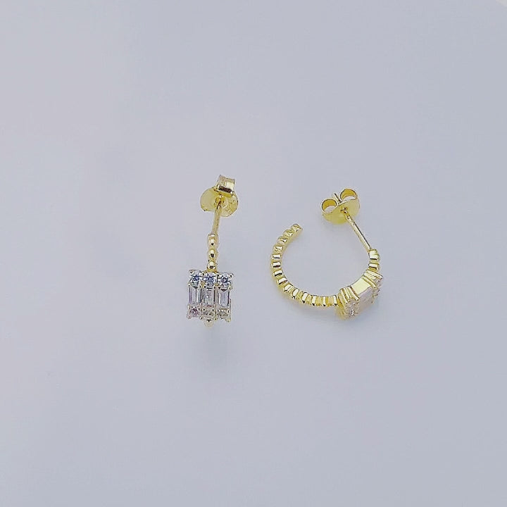 Fashion Jewelry Geometry Square Solitaire Diamond Zircon Earrings