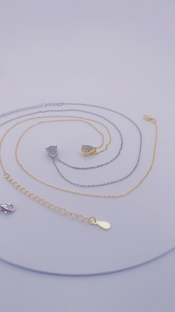Luxury Water Drop Pendant Pave Cubic Zircon Necklace Jewelry