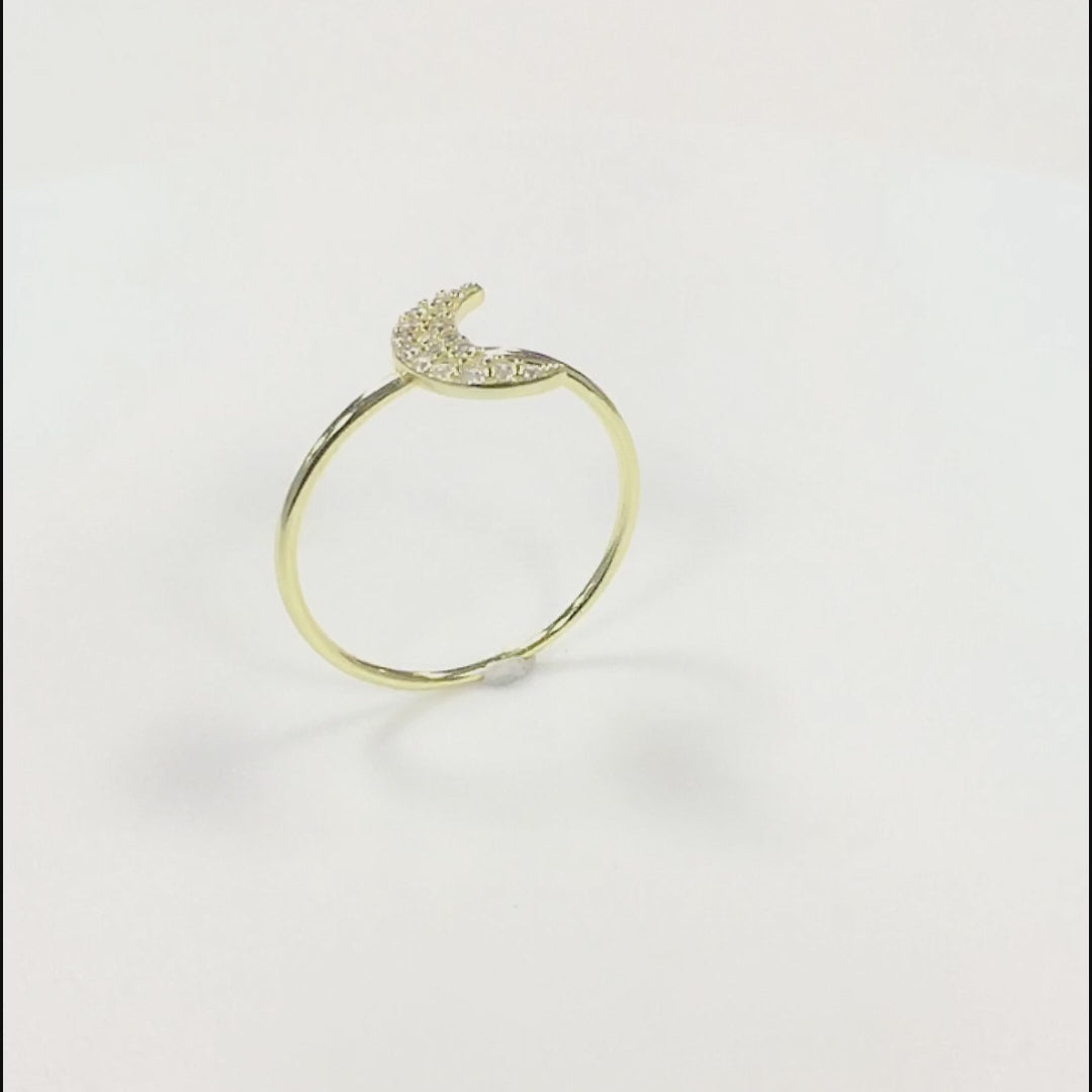 Beautiful Crescent Moon Band Ring