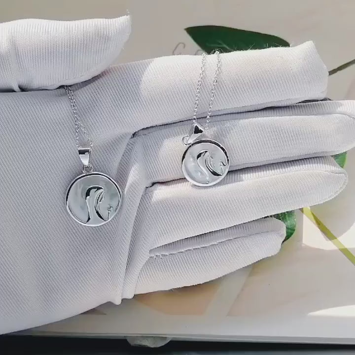 Round Religious Jewelry White Shell Pendant Necklace