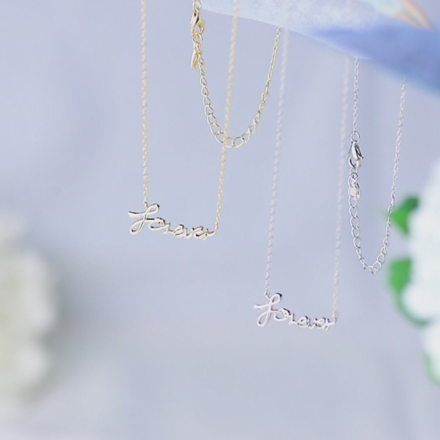 925 Sterling Silver Gold Plated Forever Necklace