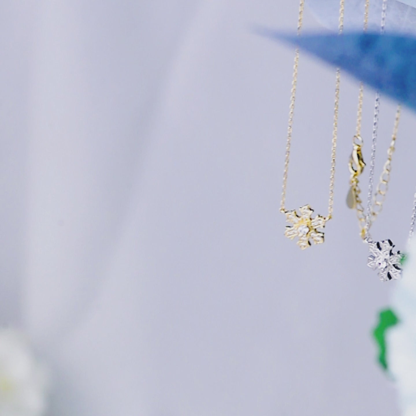 Fashion  Zirconia Gold Plated Snowflake Necklace