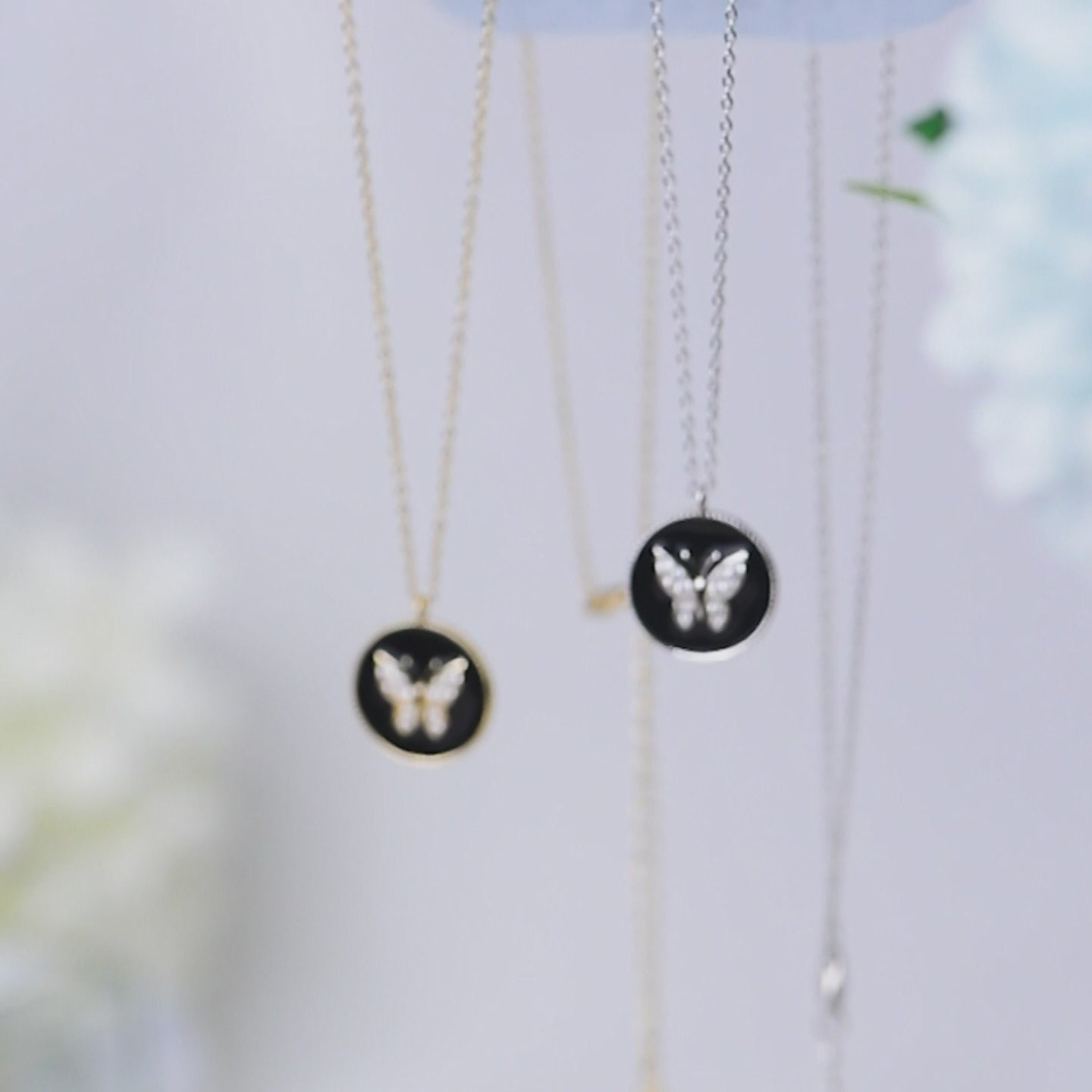 Women Jewelry Necklace Butterfly Enamel Charm Necklace