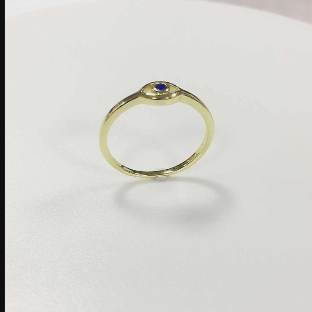 Blue Eye Rings Gold Plated Color CZ Stone Rings