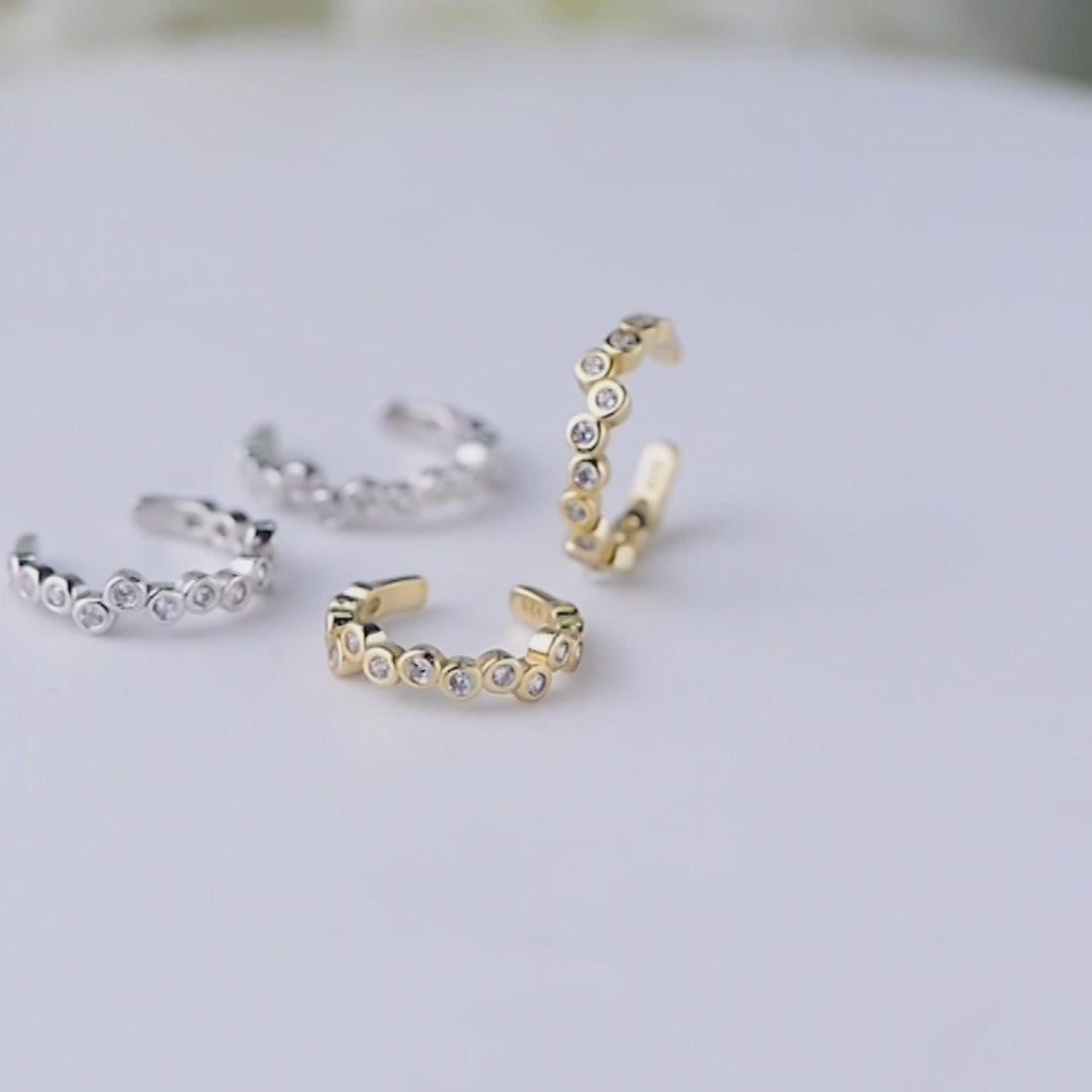 C Shape Earring  Zirconia Cuff Earrings