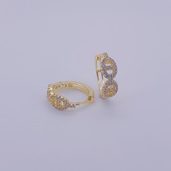 Pave CZ Pig Nose Huggie Earring