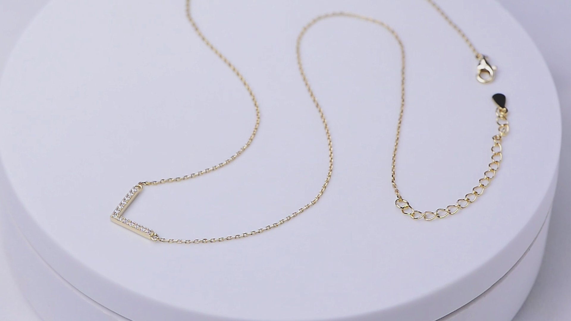 V Shaped Pendant Cubic Zirconia Necklace