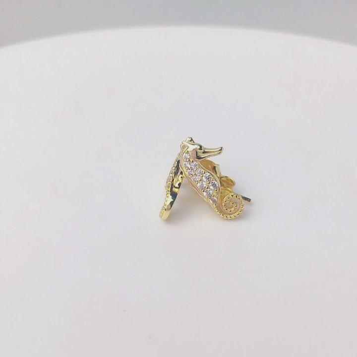 Fashion Jewelry Zircon Sea Horse Stud Earrings