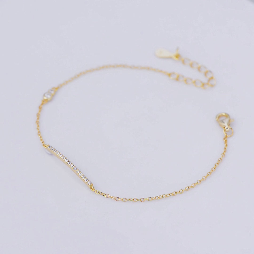 Fashion Jewelry Bar Zircon Link Chain Bracelet