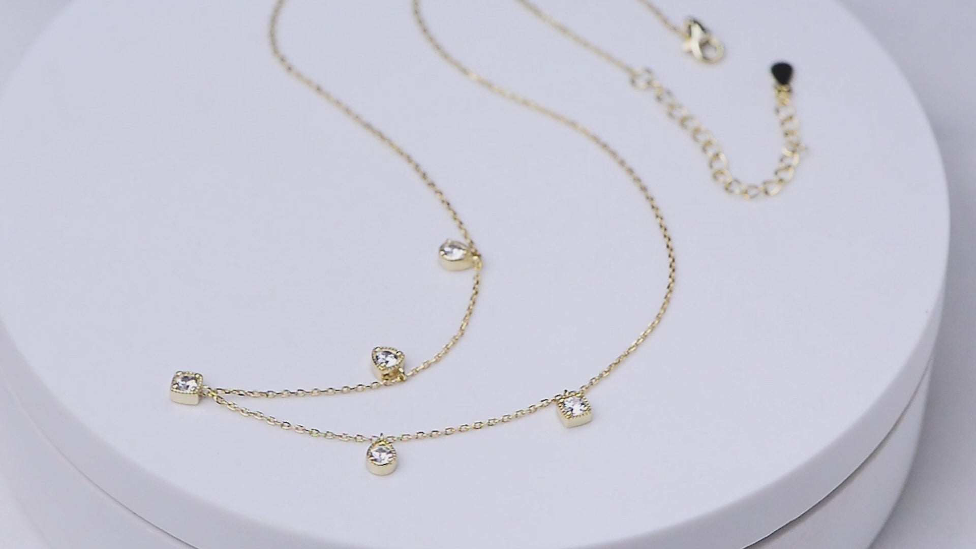 Tiny Multi-Charms Choker Geometric Zircon Necklace