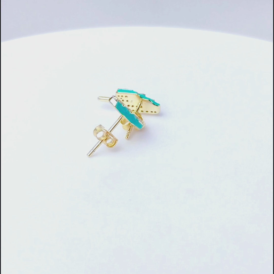 Zircon Enamel Ice Cream Popsicle Stud Earring
