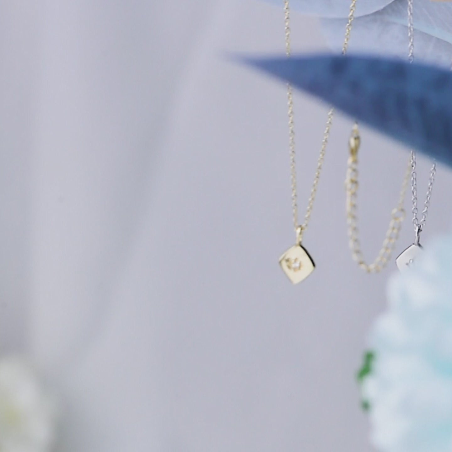 Simple Cubic Zircon Geometric Rhombus Charms Necklace