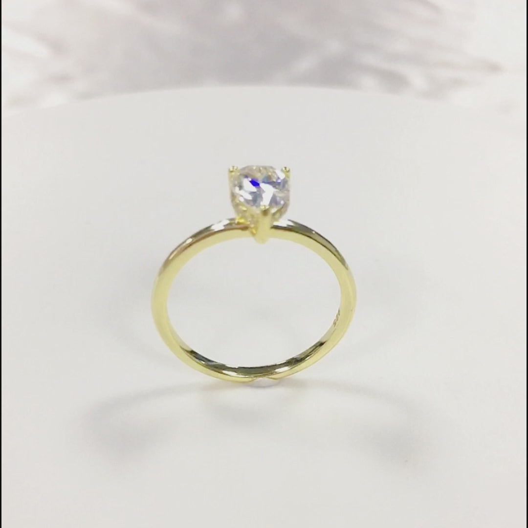 High Quality Women Bridal Jewelry Ring 925 Sterling Silver Pear Cut Zircon Diamond Ring