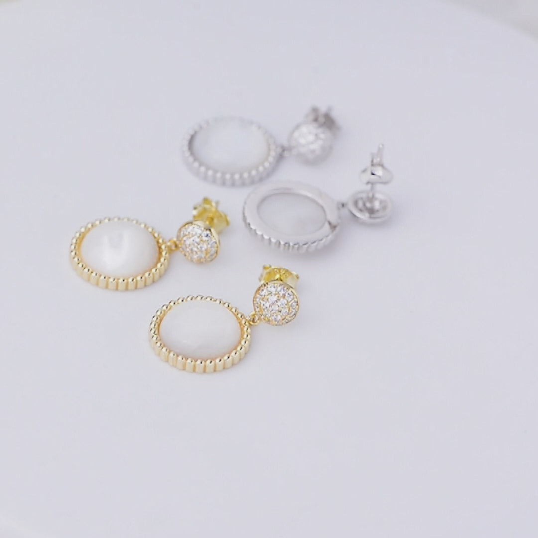 Fashion Zirconia Women Jewelry Shell Pearl Drop Earrings