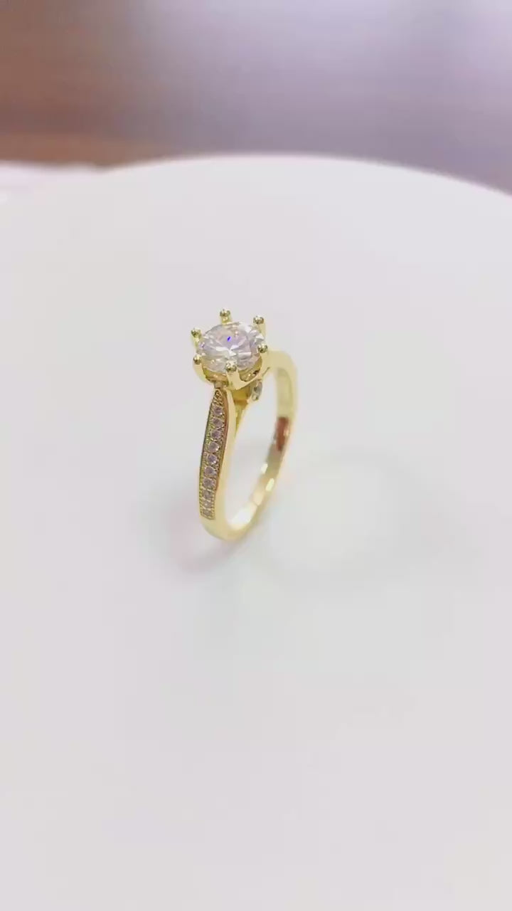Vintage Engagement WeddingCZ Diamond Ring