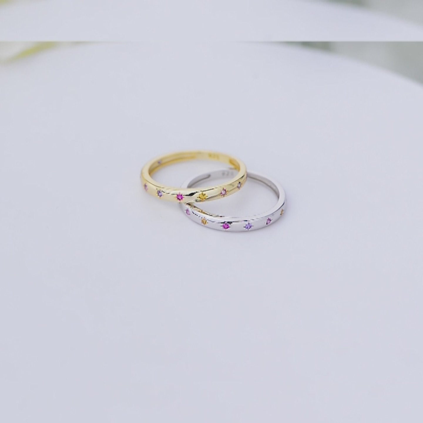 Summer Rainbow Color CZ Female Ring