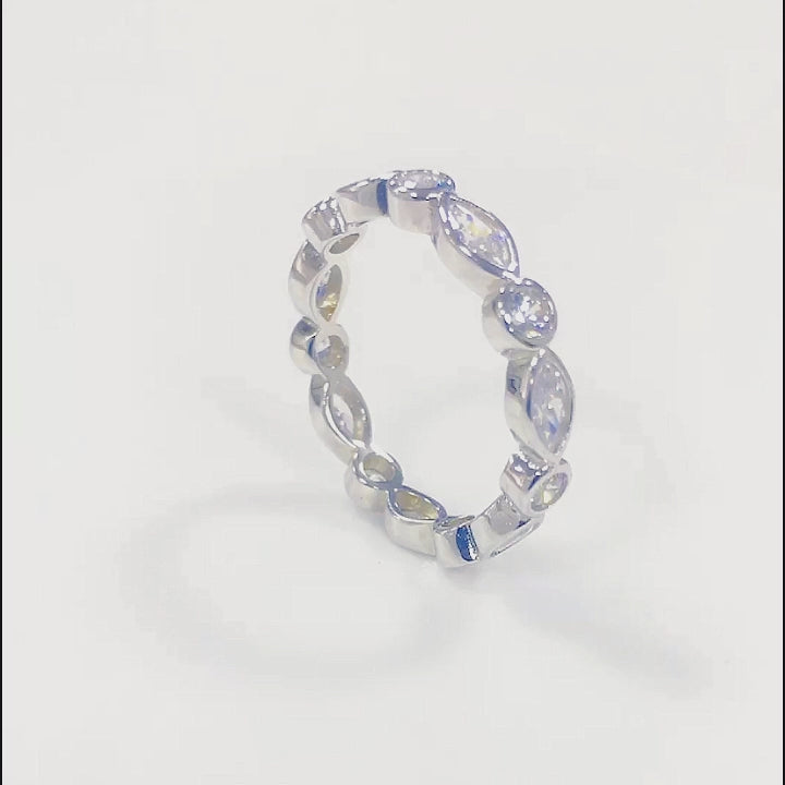 Classic Elegant  Marquise CZ Round Band Ring
