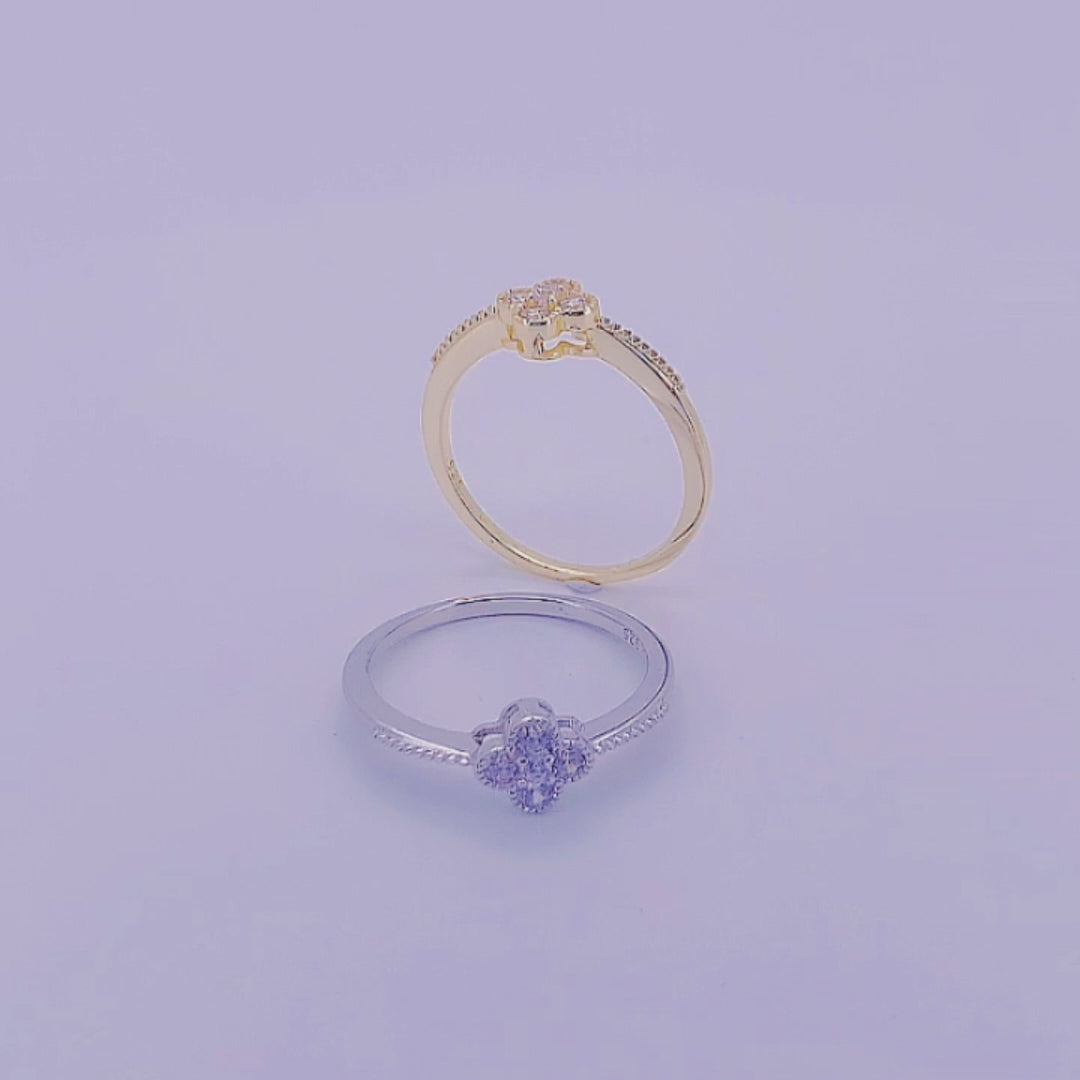 Hot CZ Diamond Four Leaf Clover Rings