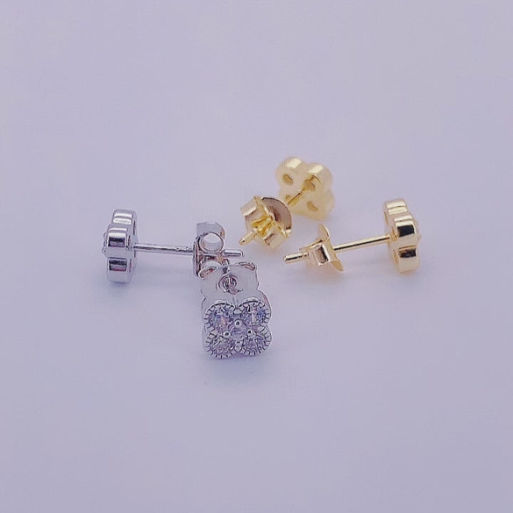Trendy Cubic Zircon Four Clover Stud Earrings