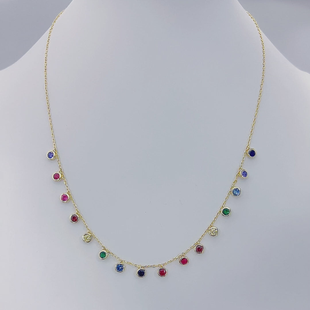 Rainbow Zirconia 925 Silver Fashion Necklace