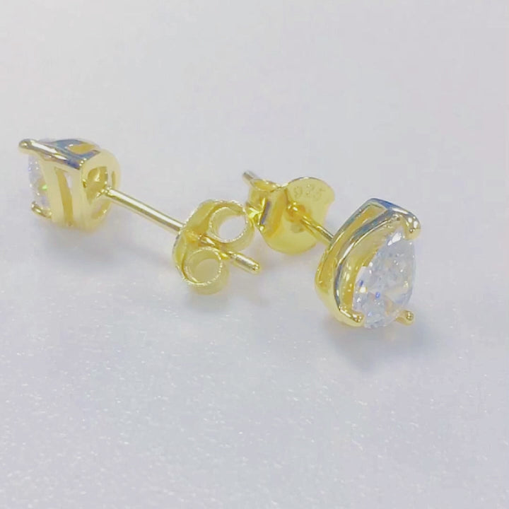 Luxury Water Drop Pear Cut CZ Diamond Earrings for Wedding