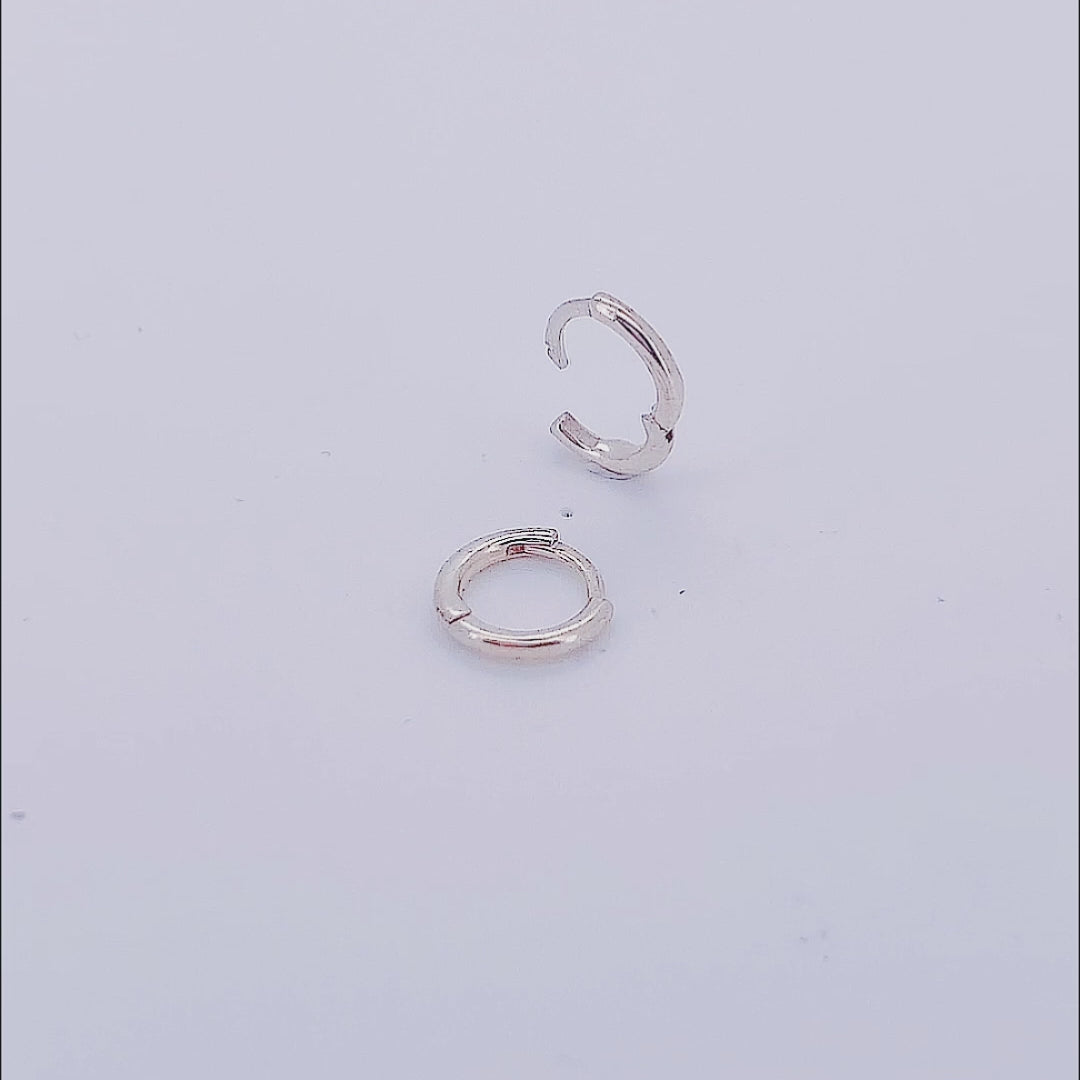 High Polish Plain Color Hoop Huggie Earrings