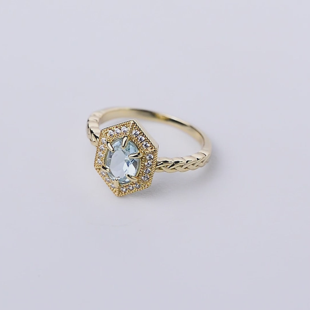 Fine Jewelry Hexagon Blue Topaz Ring