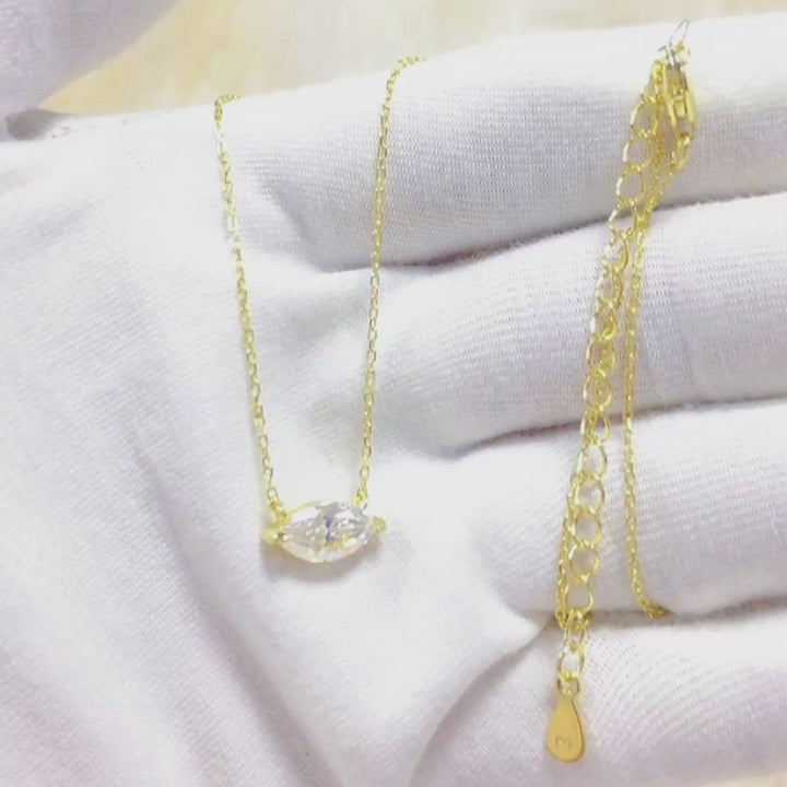 Fashion Jewelry Marquise Crystal Diamond Zirconia Pendant Necklace