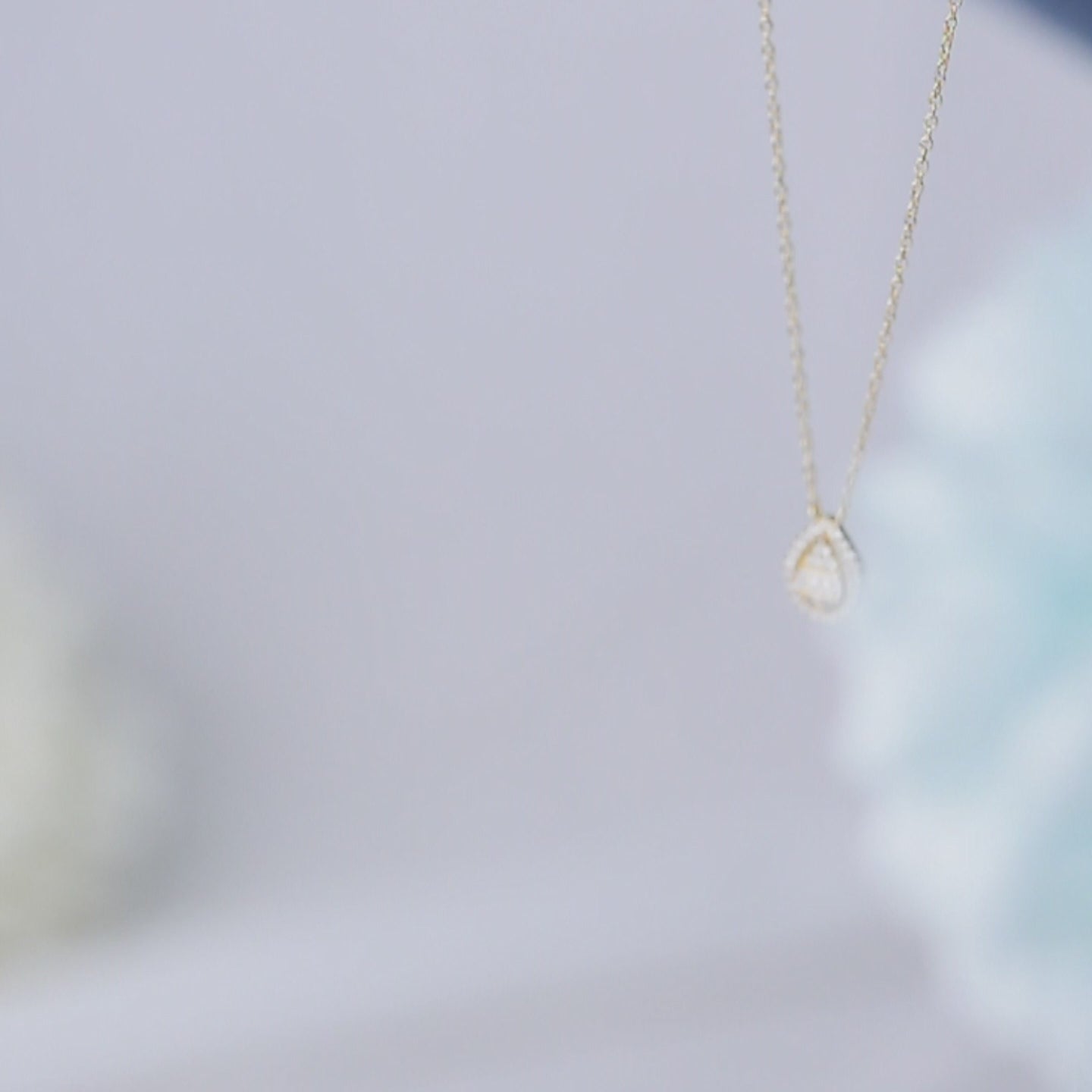 Jewelry CZ Water Drop Charm Necklace