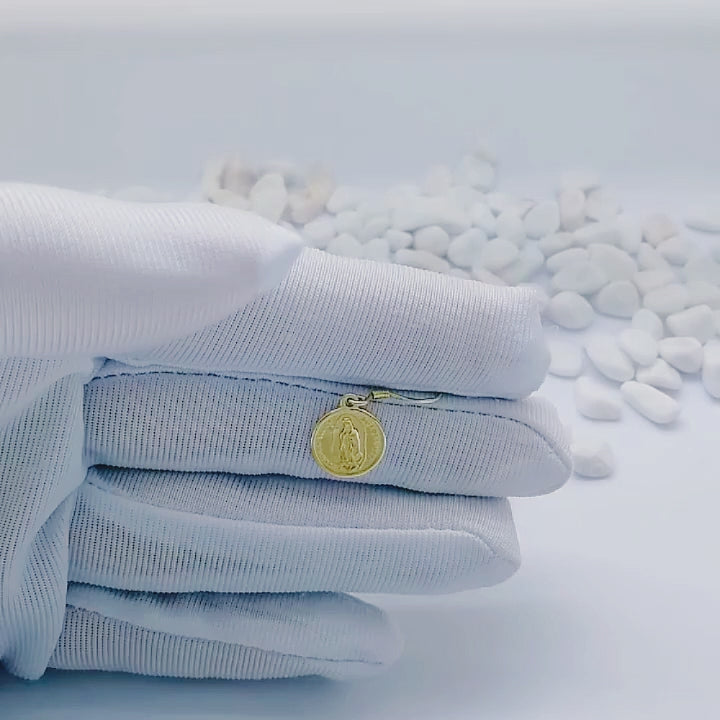 Round Coin Virgin Mary Hook Charm Earrings