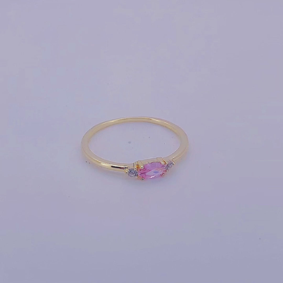 Ins Simple Retro Cute Pink Zircon Exquisite Ring