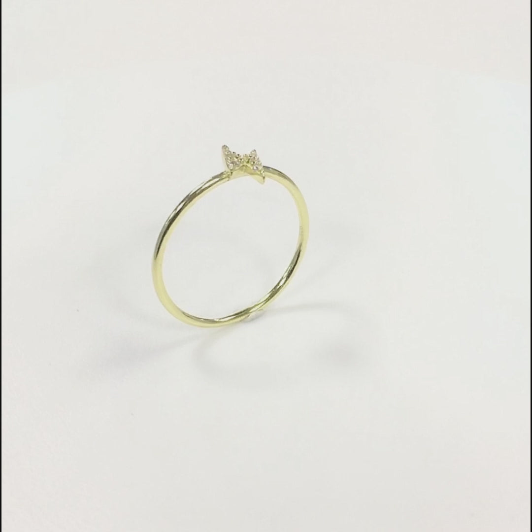 Classic CZ Lightning Ring For Girls